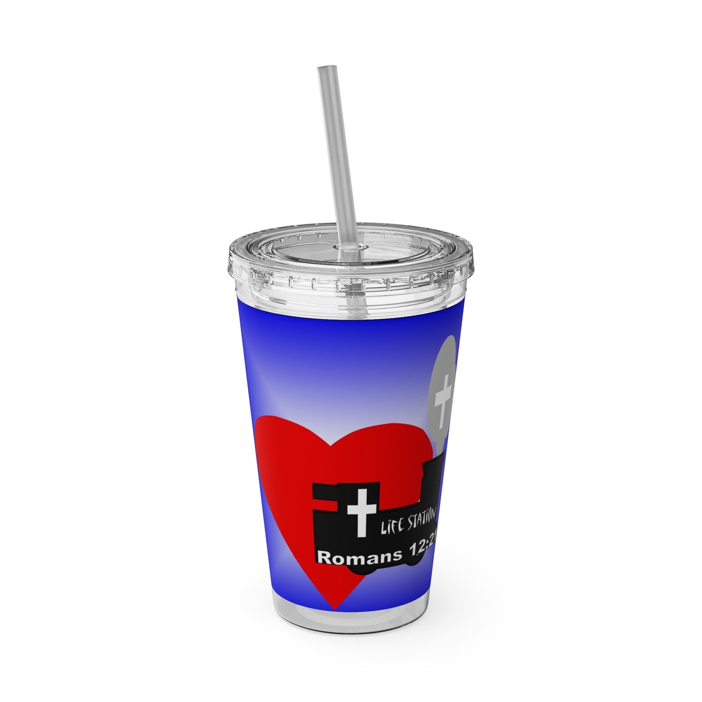Life Station themed Sunsplash Tumbler with Straw, 16oz
