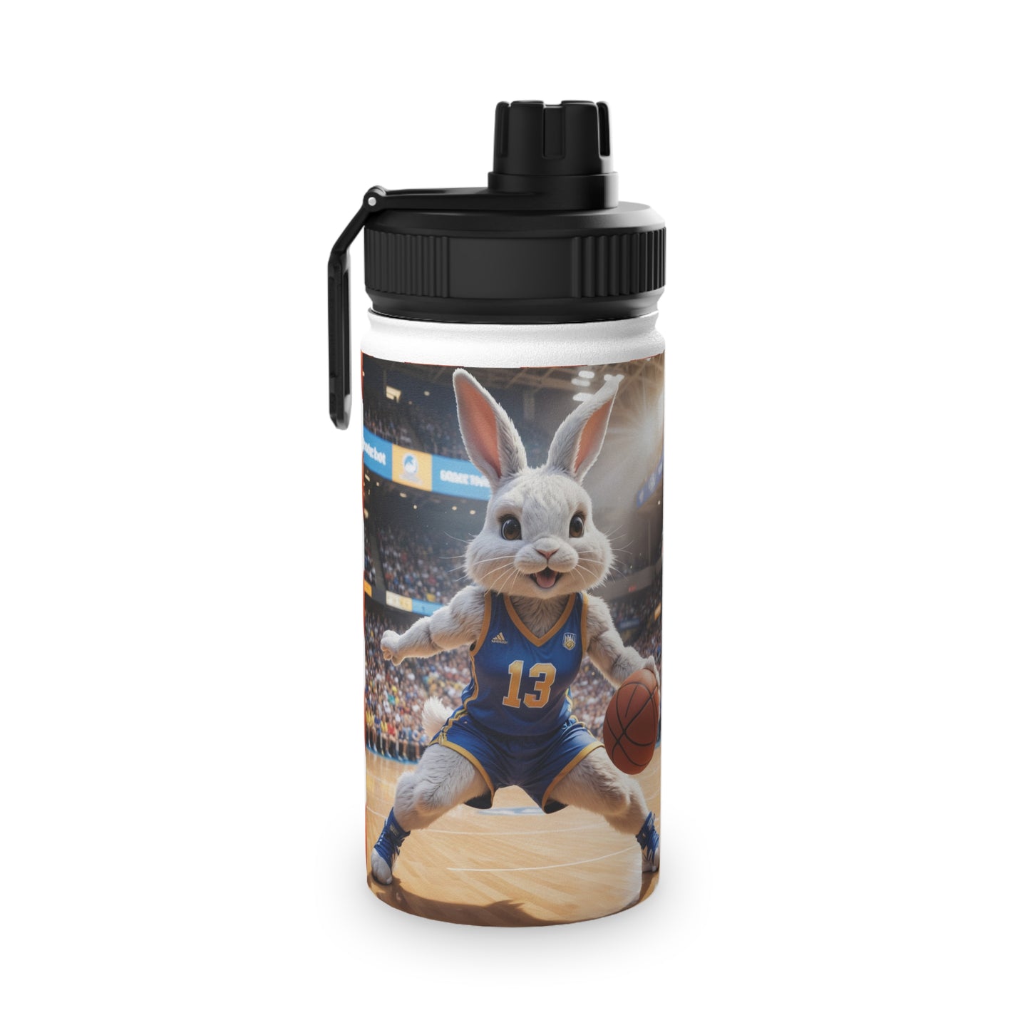 Water Bottle - Bunny Basketball Design