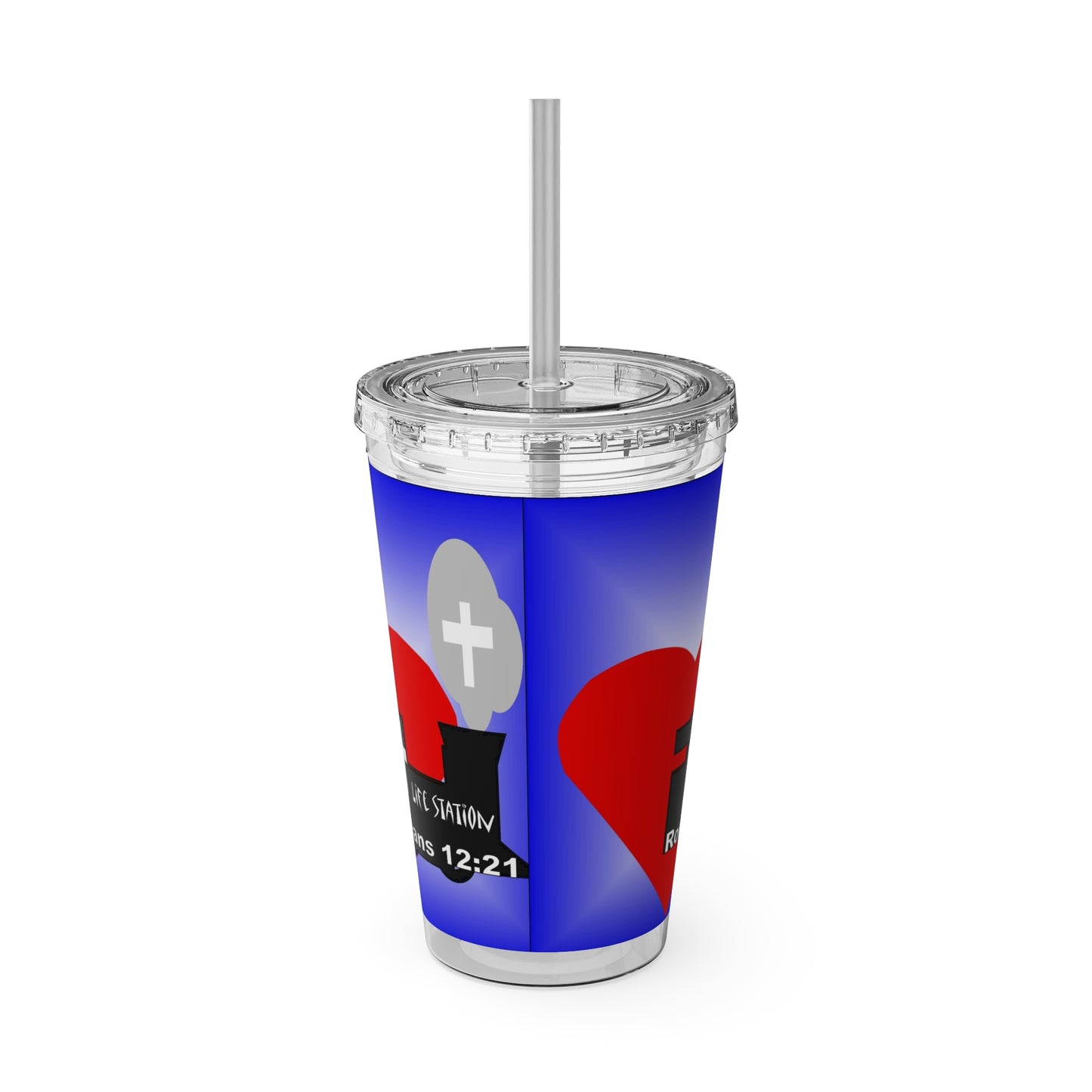 Life Station themed Sunsplash Tumbler with Straw, 16oz