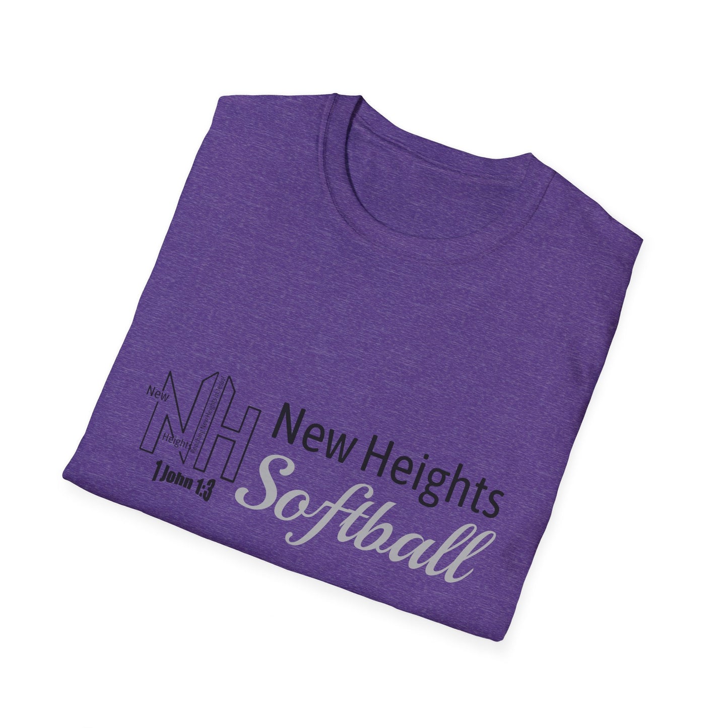 New Heights Softball No Back Unisex Softstyle T-Shirt