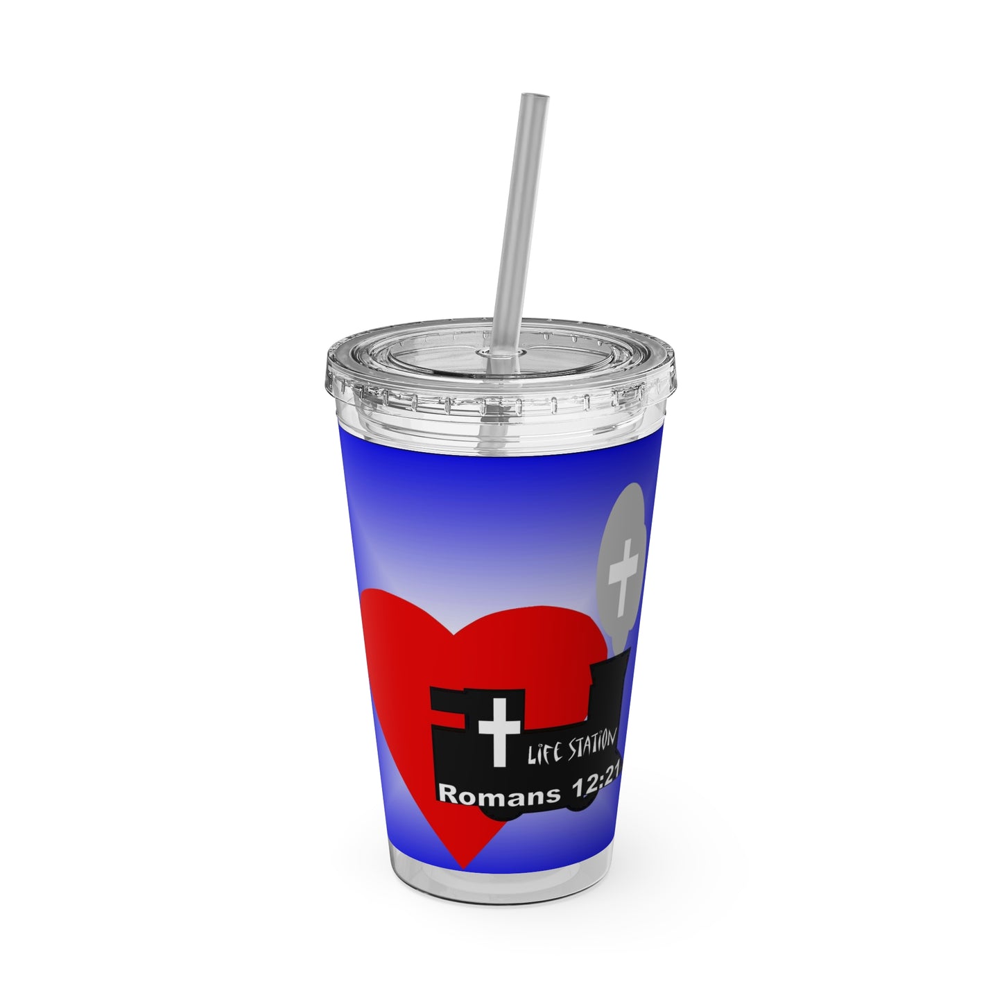 Life Station themed Sunsplash Tumbler with Straw, 16oz