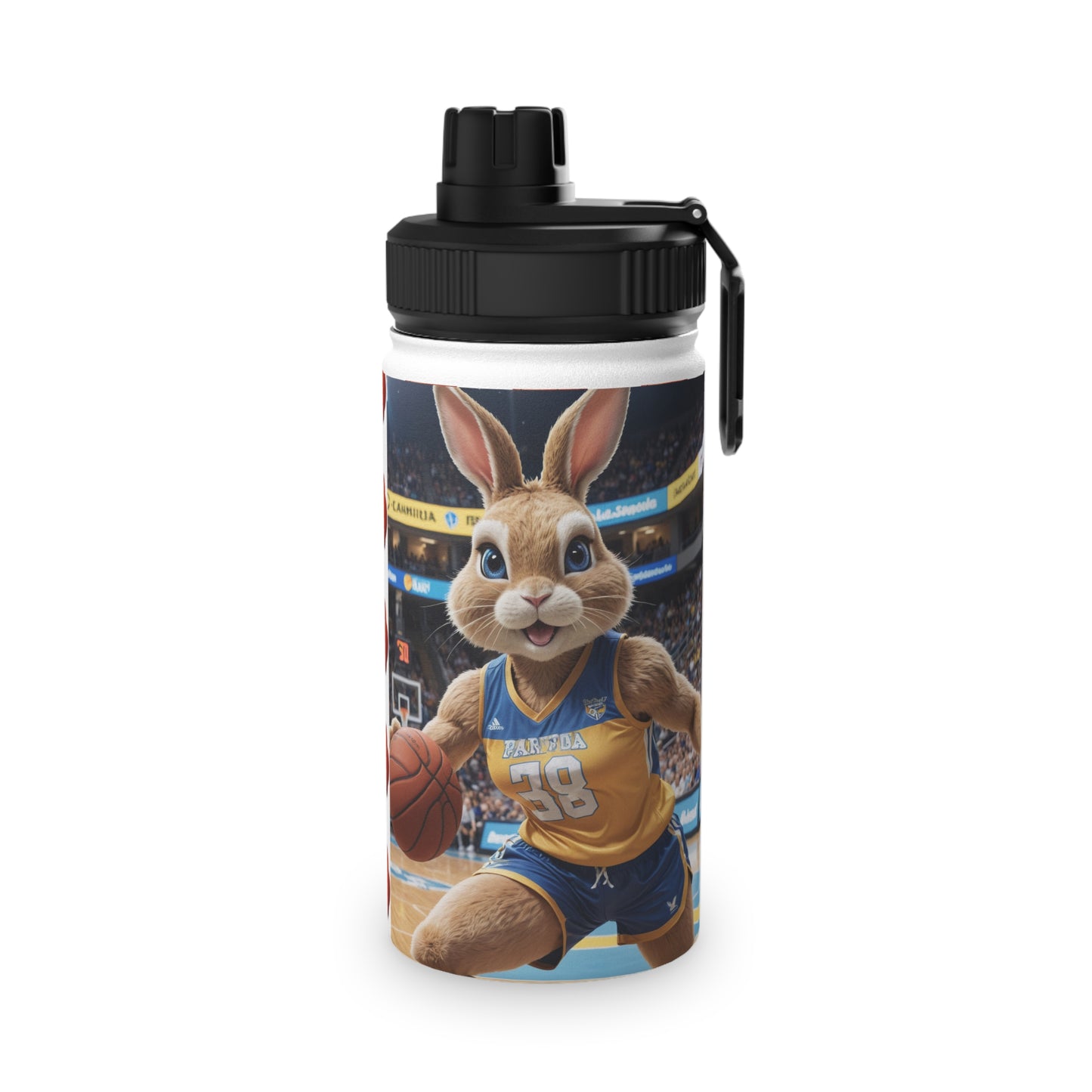 Water Bottle - Bunny Basketball Design
