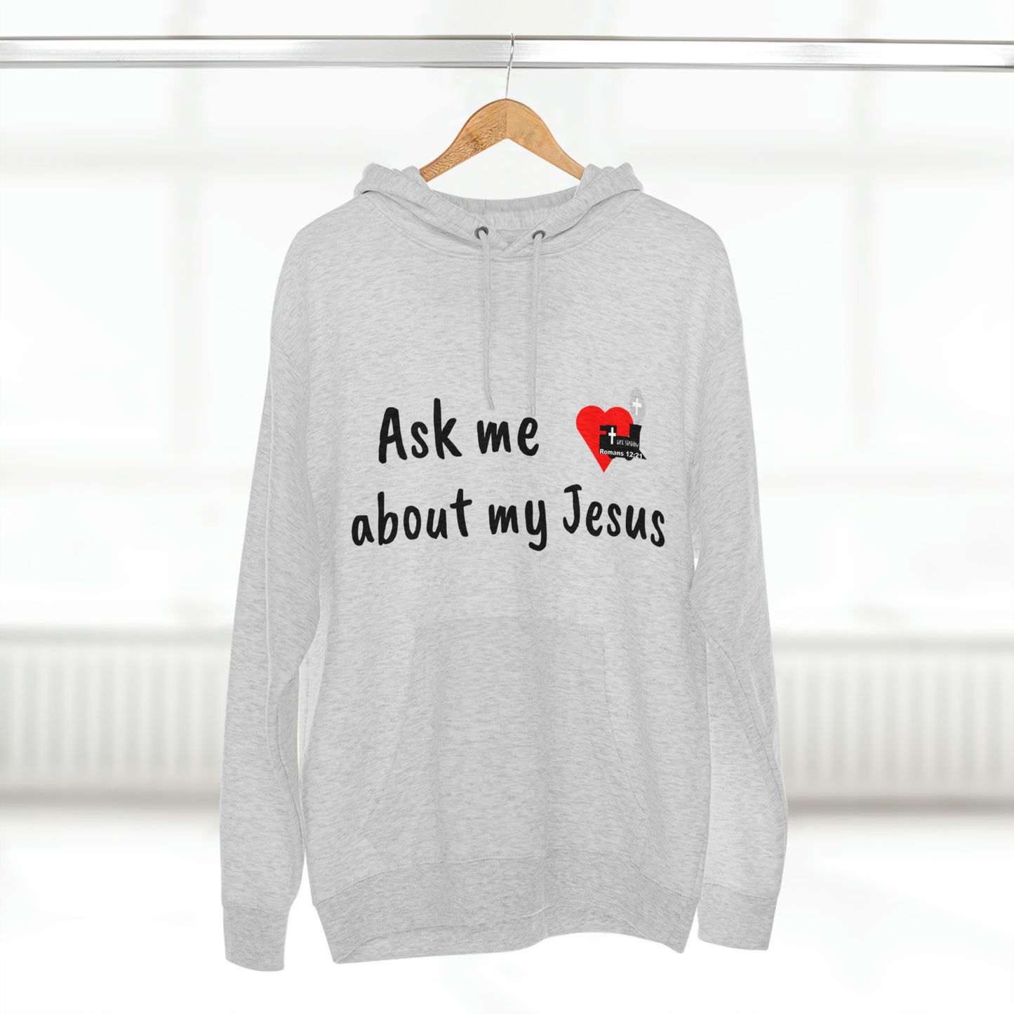 LifeStation Ask me about my Jesus Unisex Premium Pullover Hoodie