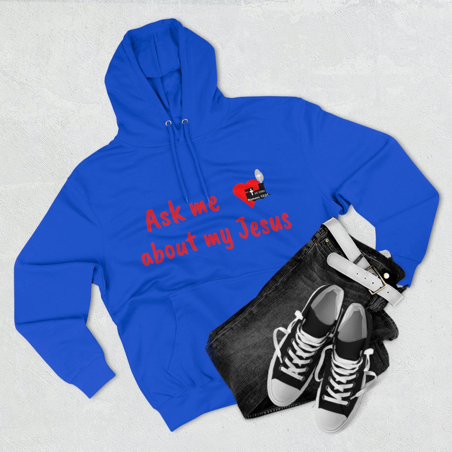 LifeStation Ask me about my Jesus Unisex Premium Pullover Hoodie