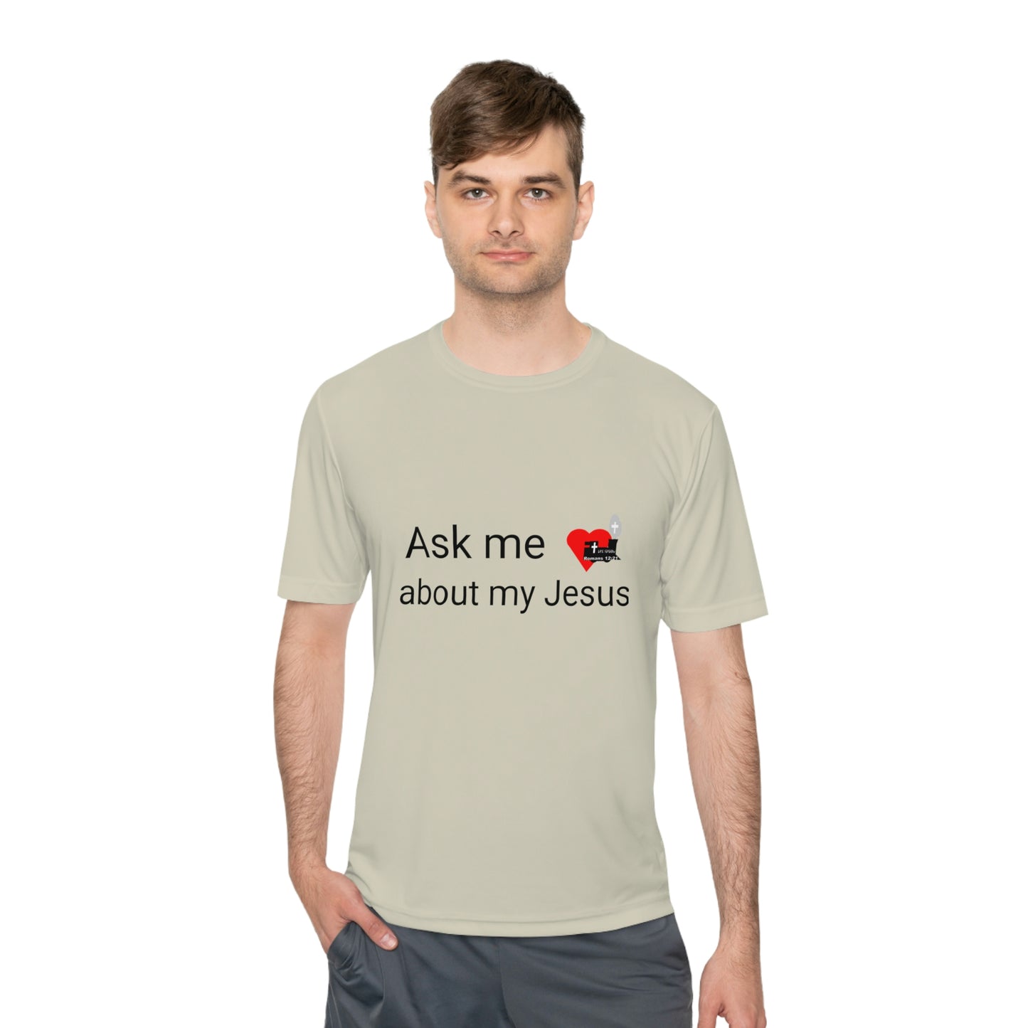 LifeStation Ask me about my Jesus Unisex Moisture Wicking Tee