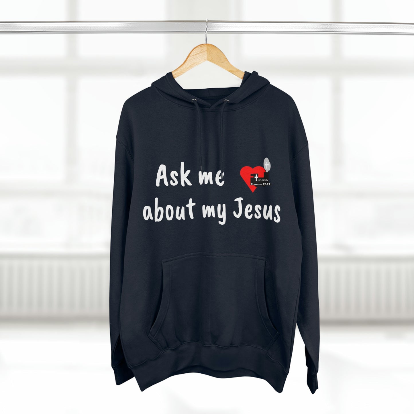 LifeStation Ask me about my Jesus Unisex Premium Pullover Hoodie