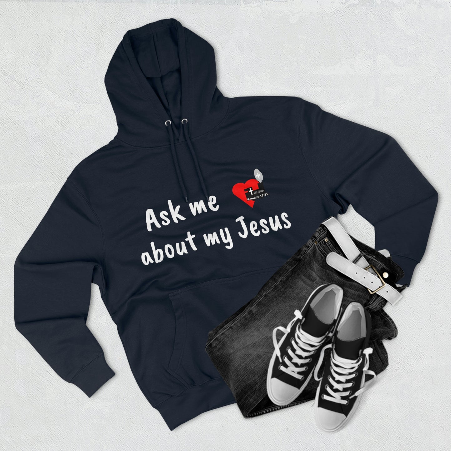 LifeStation Ask me about my Jesus Unisex Premium Pullover Hoodie