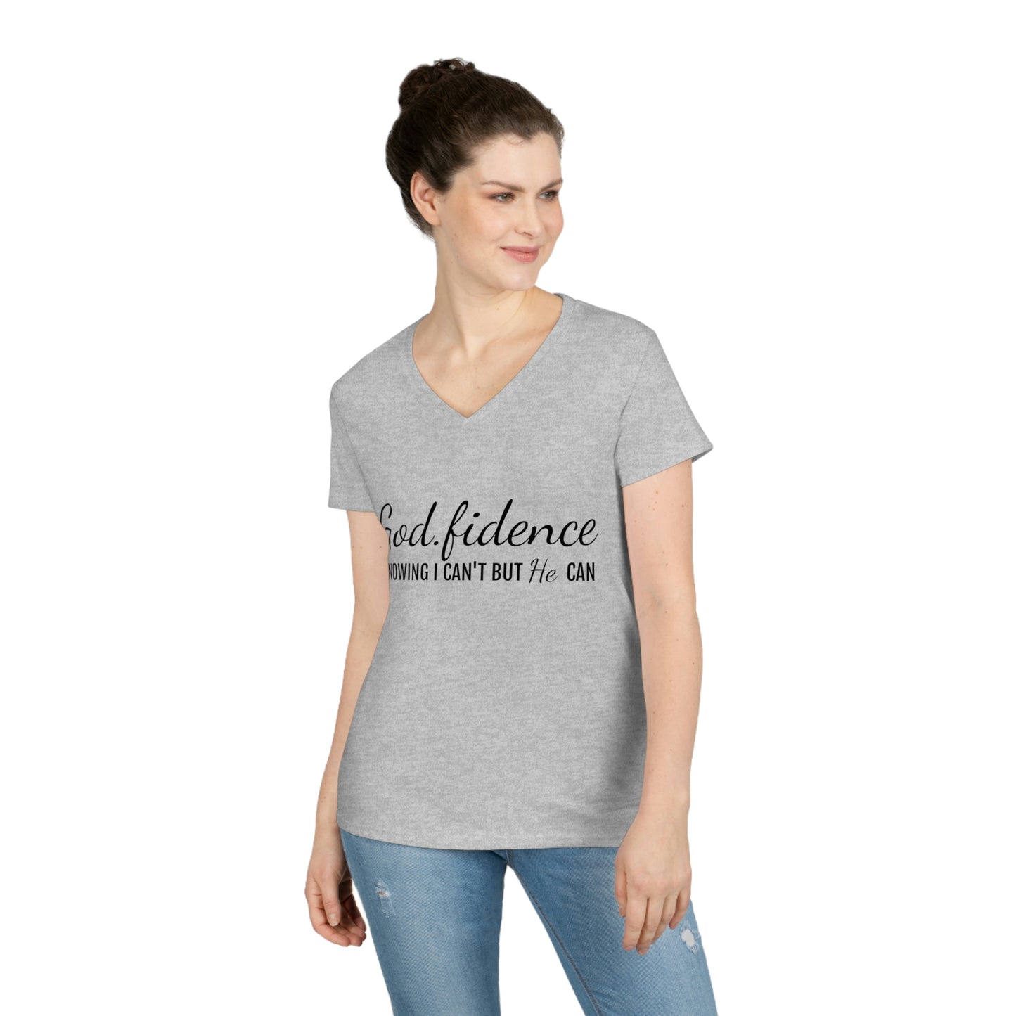 God-fidence Ladies' V-Neck T-Shirt