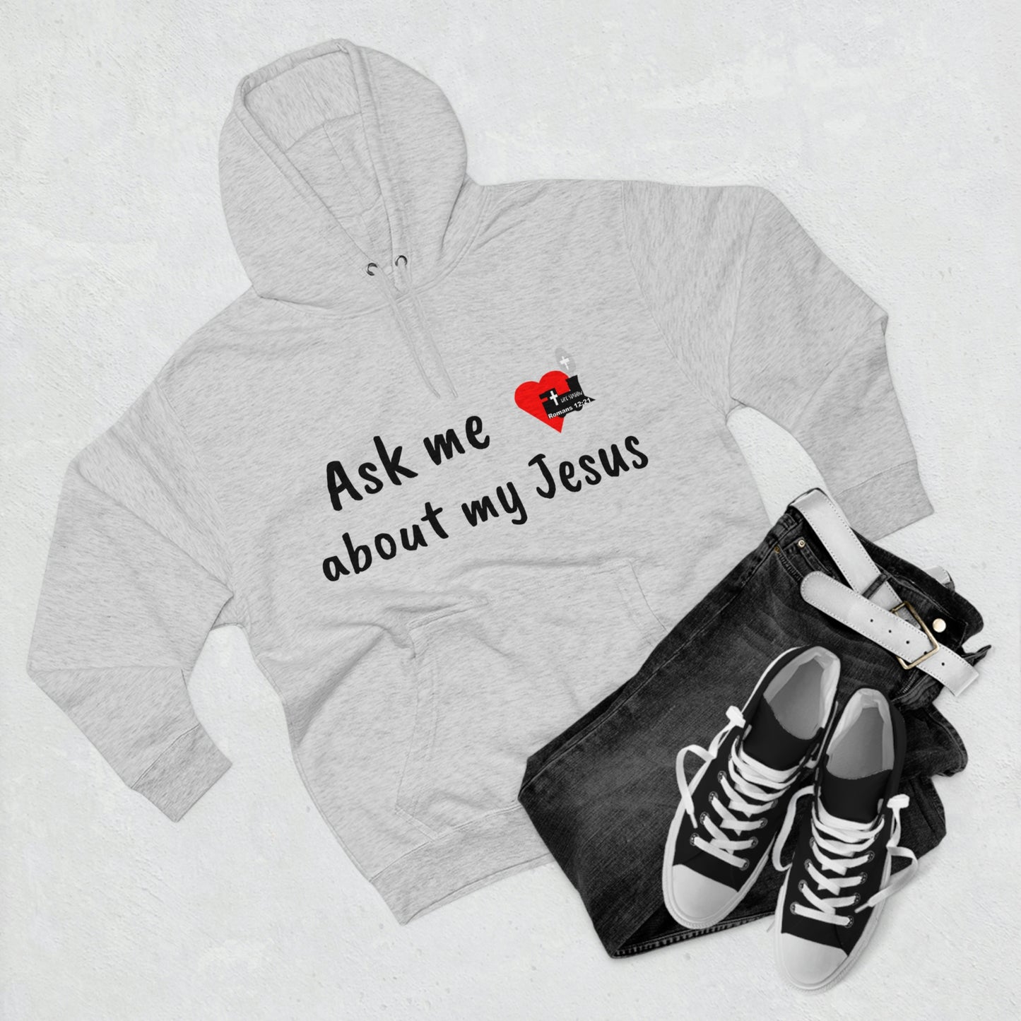 LifeStation Ask me about my Jesus Unisex Premium Pullover Hoodie