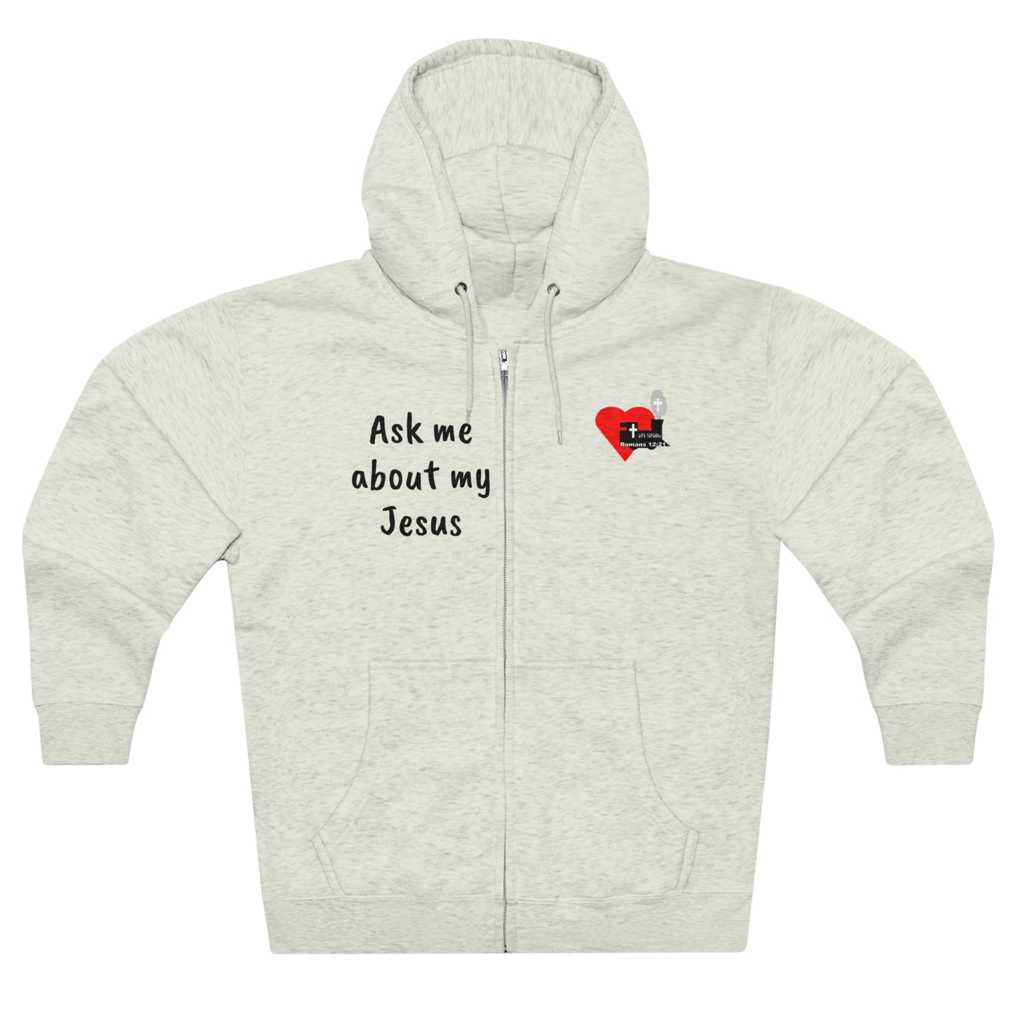 LifeStation Ask me about my Jesus Unisex Premium Full Zip Hoodie