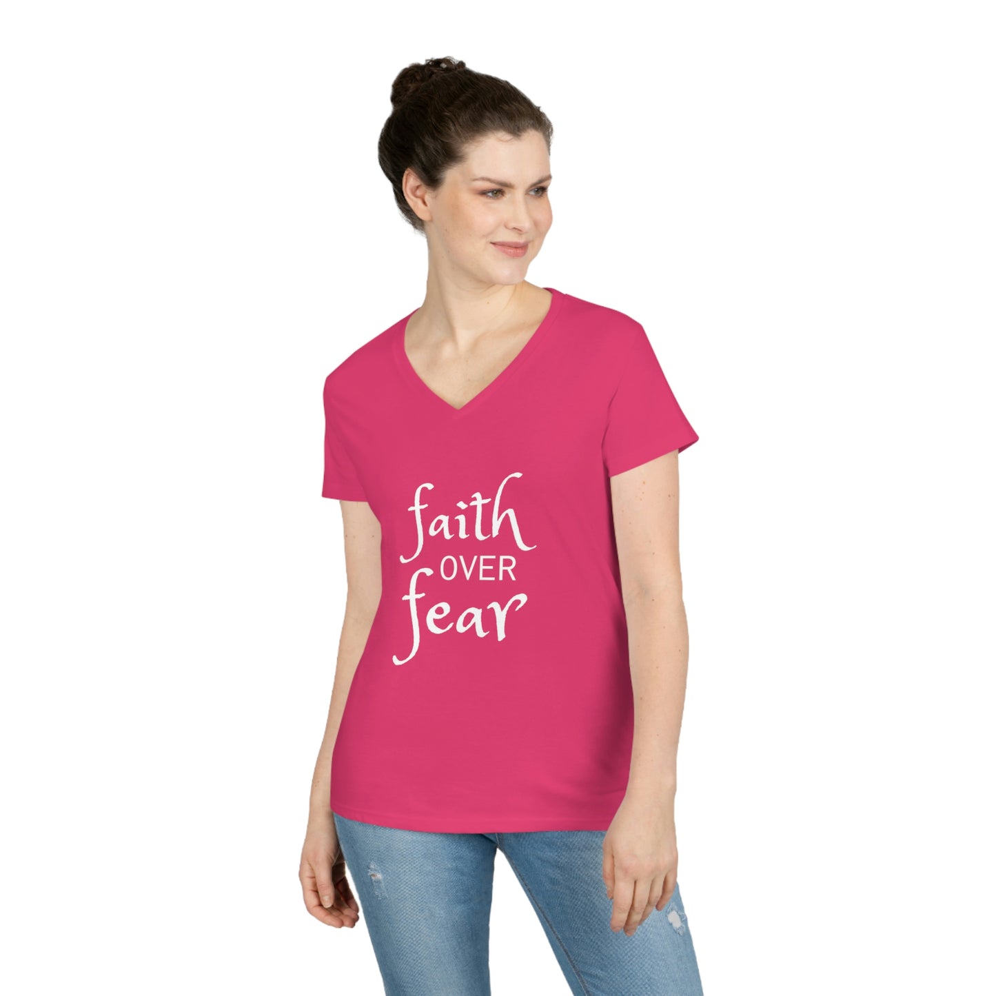 Faith Over Fear Ladies' V-Neck T-Shirt