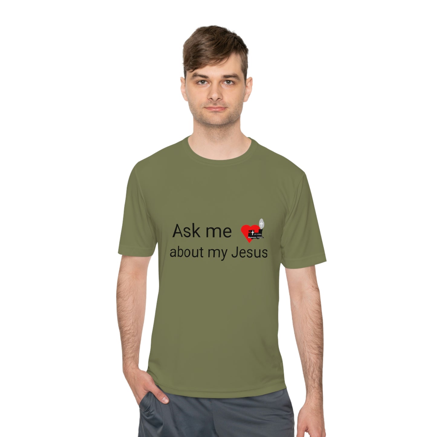 LifeStation Ask me about my Jesus Unisex Moisture Wicking Tee