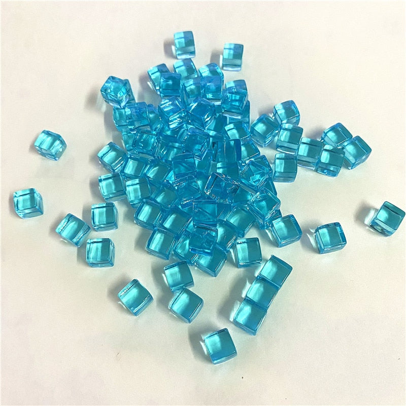50Pcs/Set 8mm Cube Colorful Crystal Square Corner Transparent Dice Chess Piece Right Angle For Board Game
