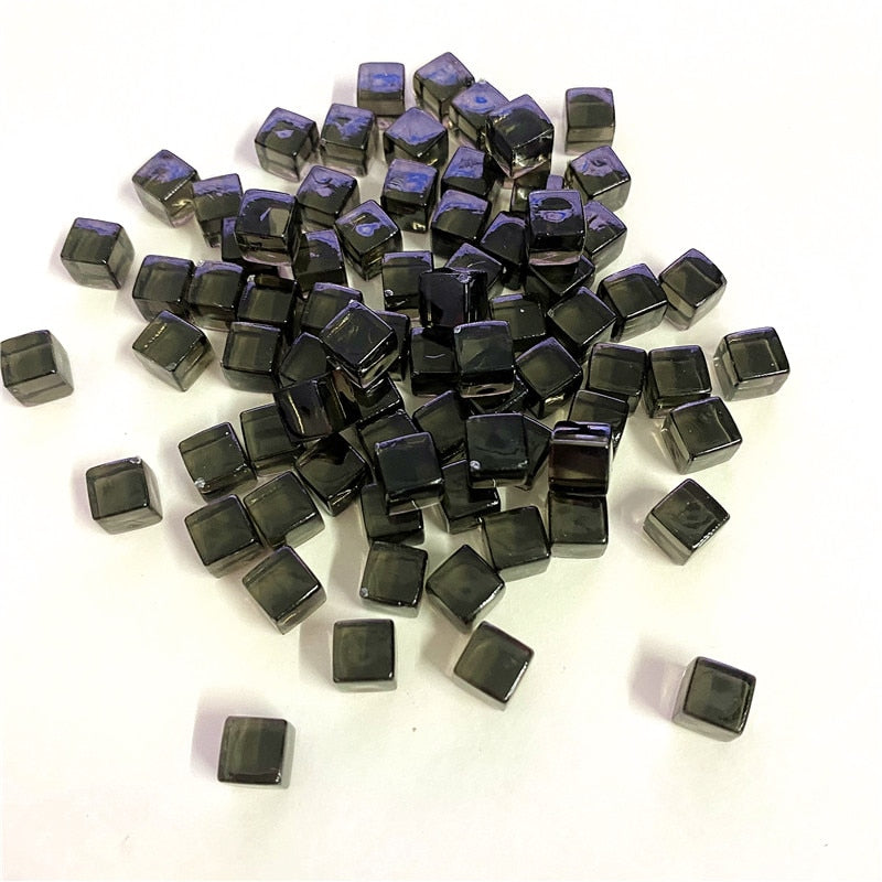 50Pcs/Set 8mm Cube Colorful Crystal Square Corner Transparent Dice Chess Piece Right Angle For Board Game
