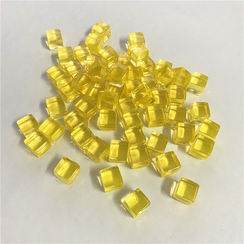 50Pcs/Set 8mm Cube Colorful Crystal Square Corner Transparent Dice Chess Piece Right Angle For Board Game