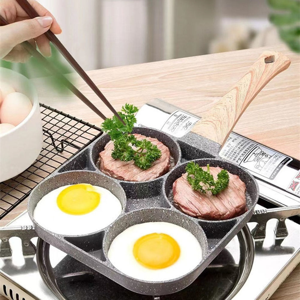 3/4 Holes Frying Pot Pan Thickened Omelet Pan Non-stick Egg Dumpling Ham Pancake Steak Breakfast Maker Kitchen Cookware