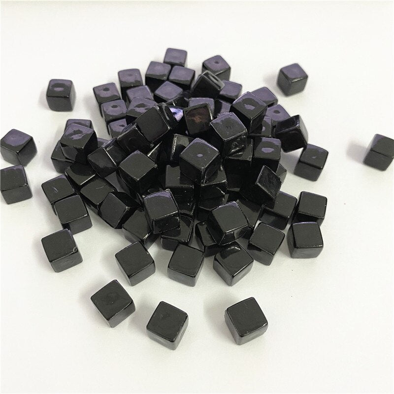 50Pcs/Set 8mm Cube Colorful Crystal Square Corner Transparent Dice Chess Piece Right Angle For Board Game