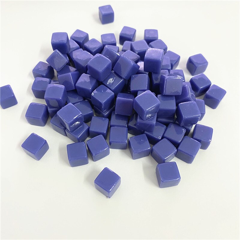 50Pcs/Set 8mm Cube Colorful Crystal Square Corner Transparent Dice Chess Piece Right Angle For Board Game