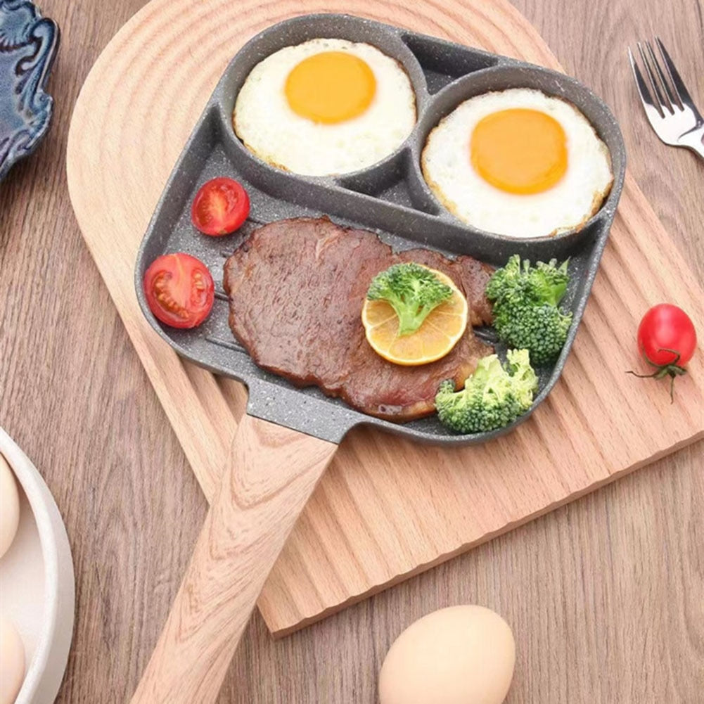 3/4 Holes Frying Pot Pan Thickened Omelet Pan Non-stick Egg Dumpling Ham Pancake Steak Breakfast Maker Kitchen Cookware