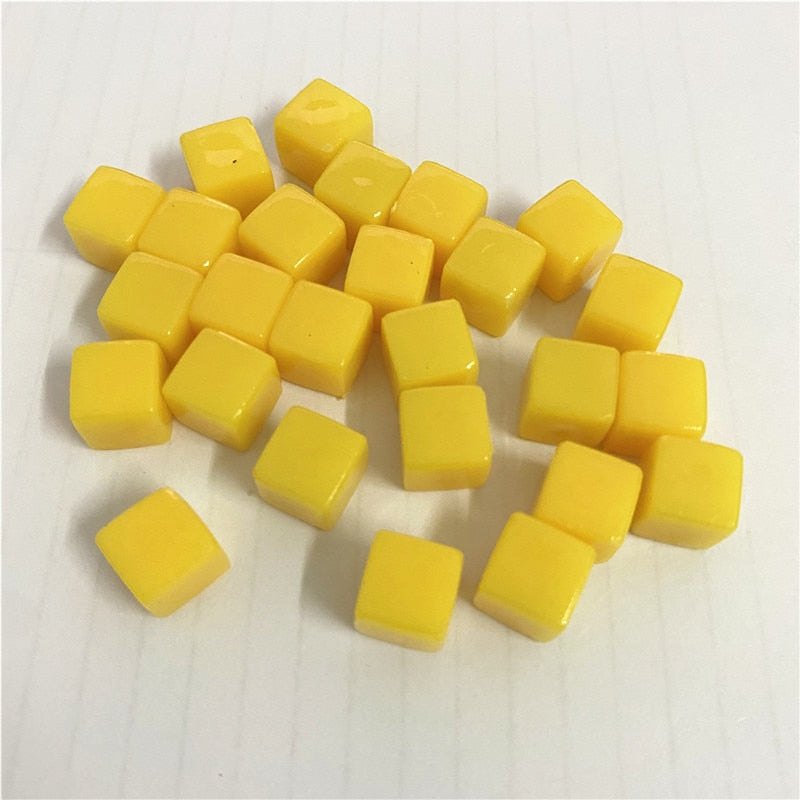 50Pcs/Set 8mm Cube Colorful Crystal Square Corner Transparent Dice Chess Piece Right Angle For Board Game