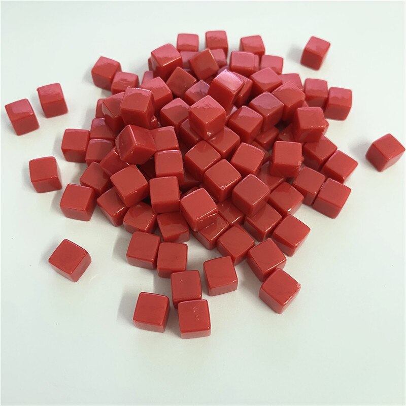 50Pcs/Set 8mm Cube Colorful Crystal Square Corner Transparent Dice Chess Piece Right Angle For Board Game