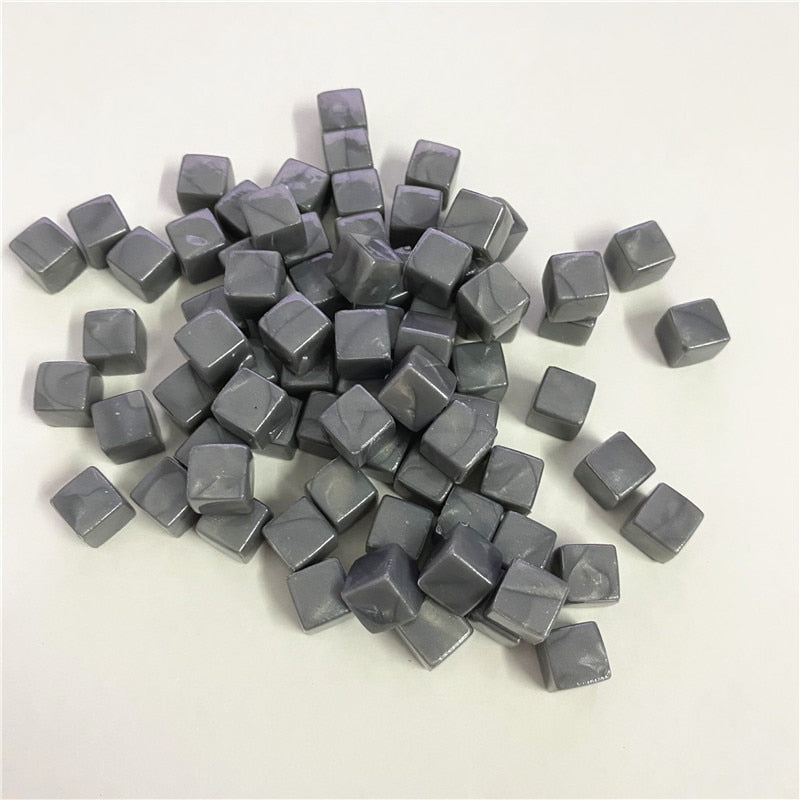 50Pcs/Set 8mm Cube Colorful Crystal Square Corner Transparent Dice Chess Piece Right Angle For Board Game
