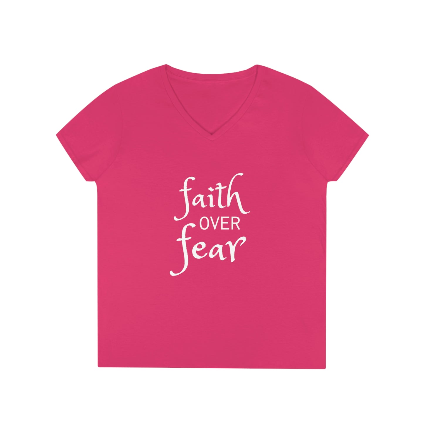 Faith Over Fear Ladies' V-Neck T-Shirt