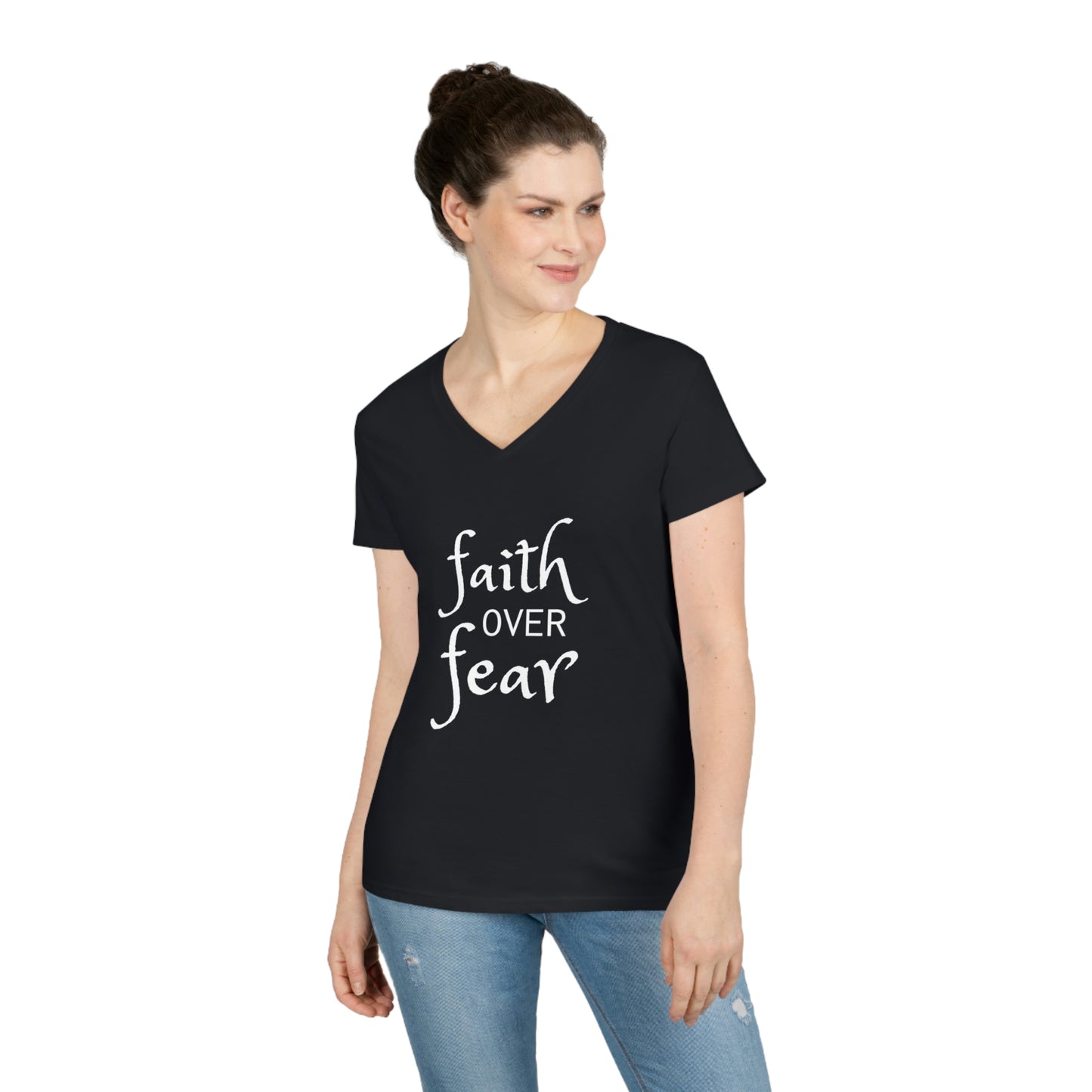 Faith Over Fear Ladies' V-Neck T-Shirt