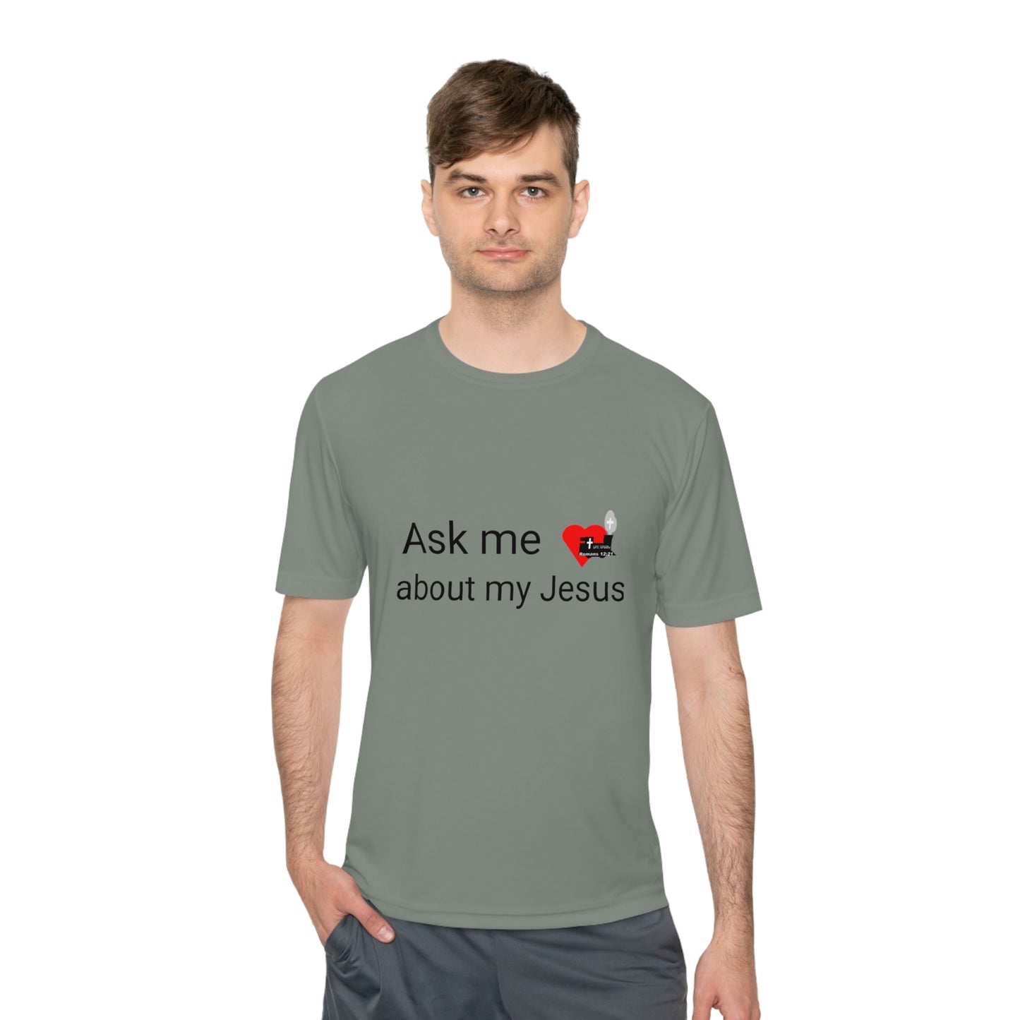 LifeStation Ask me about my Jesus Unisex Moisture Wicking Tee