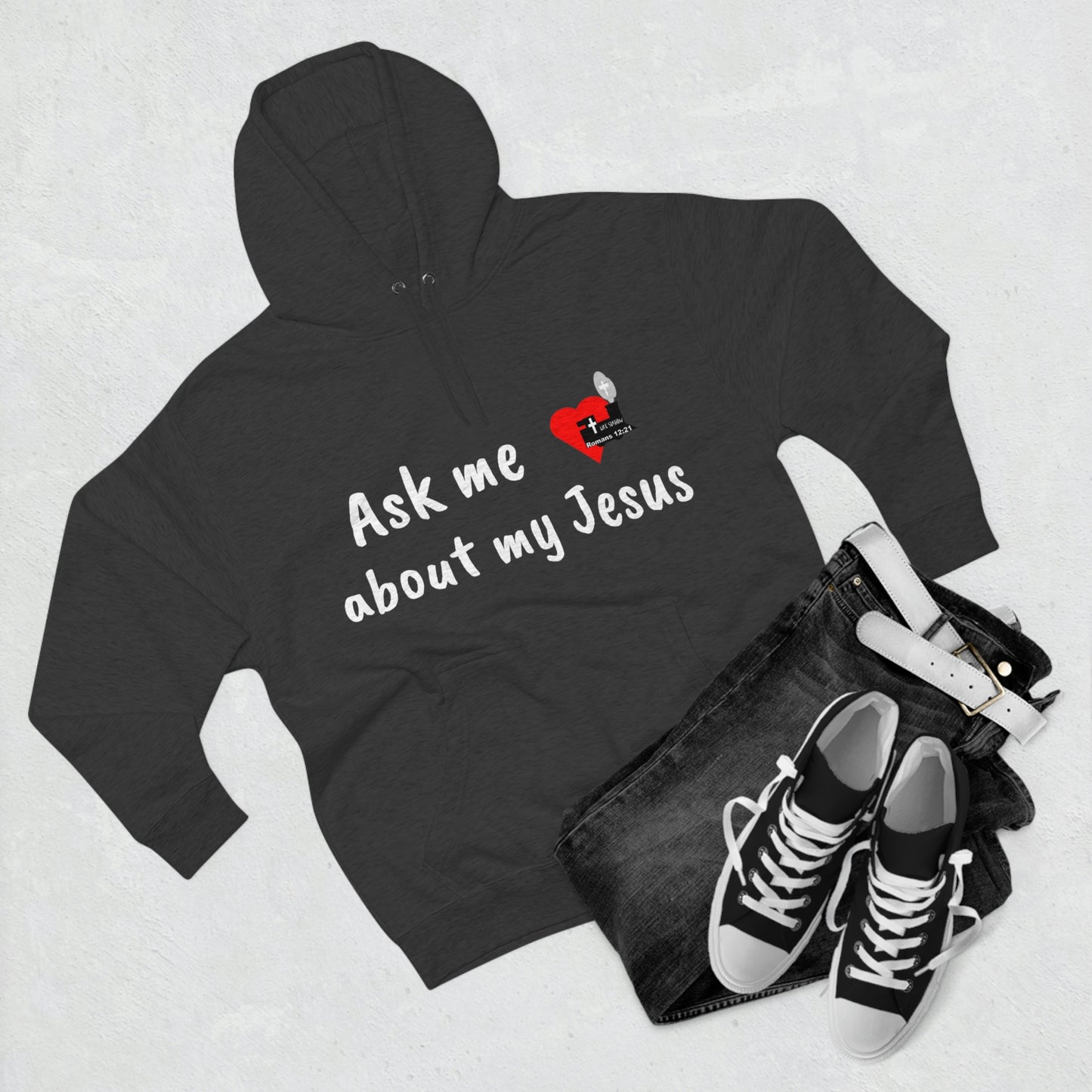 LifeStation Ask me about my Jesus Unisex Premium Pullover Hoodie