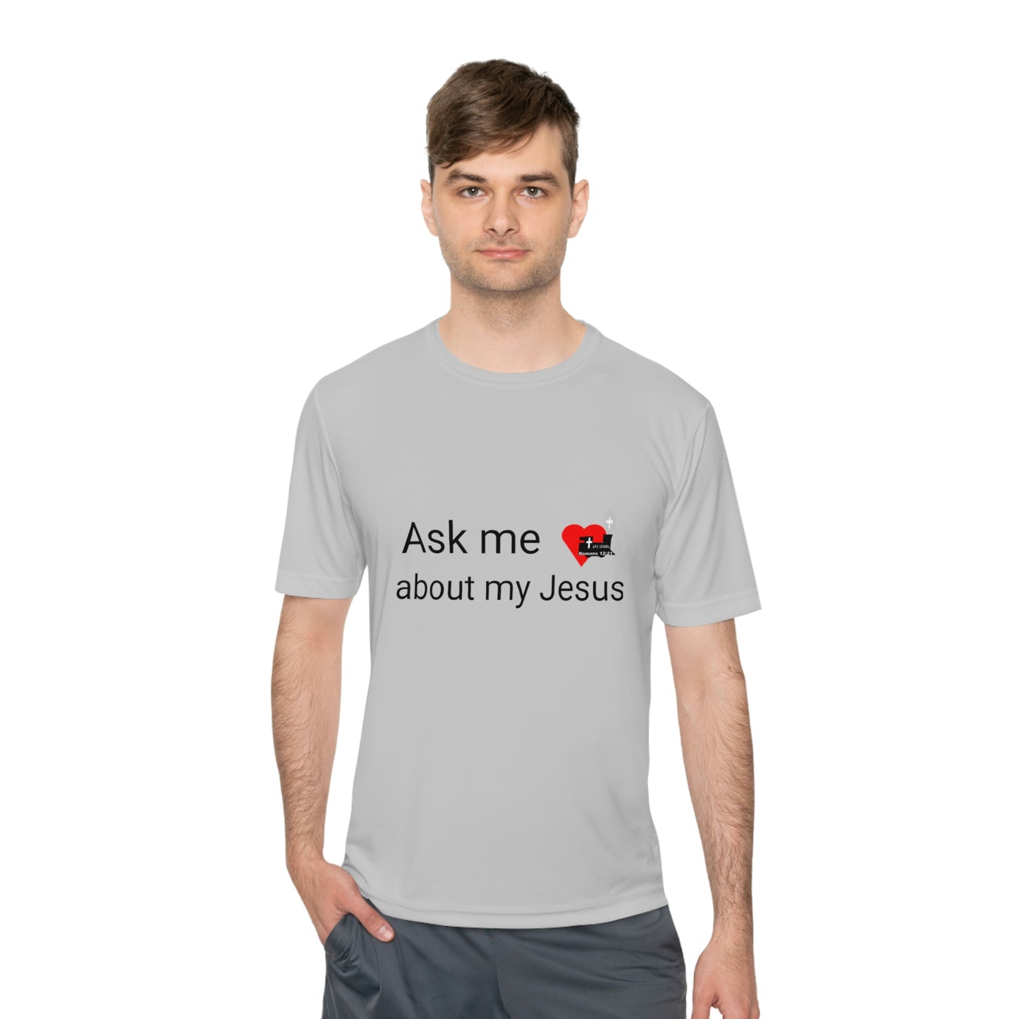 LifeStation Ask me about my Jesus Unisex Moisture Wicking Tee