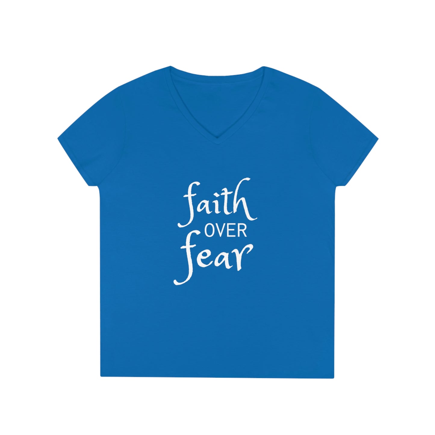 Faith Over Fear Ladies' V-Neck T-Shirt