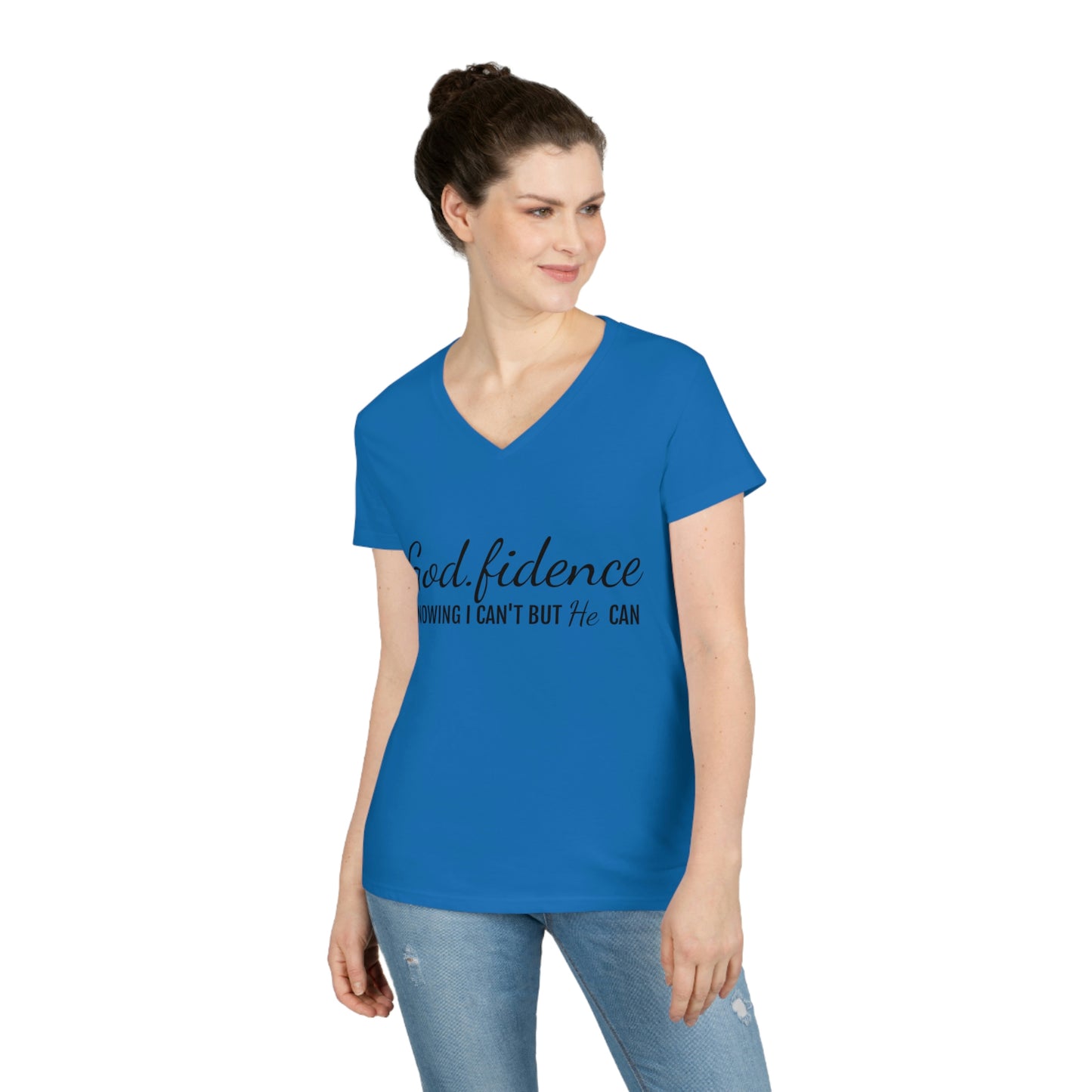 God-fidence Ladies' V-Neck T-Shirt