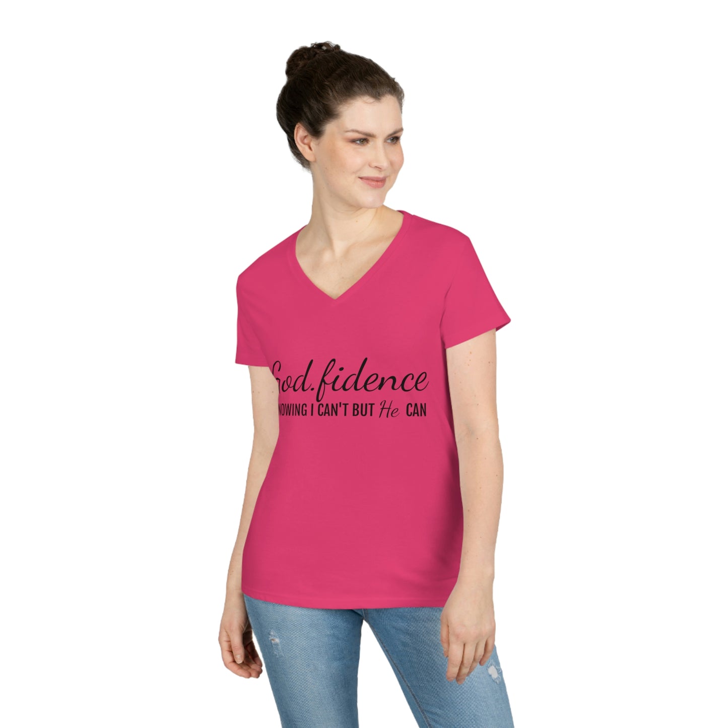 God-fidence Ladies' V-Neck T-Shirt