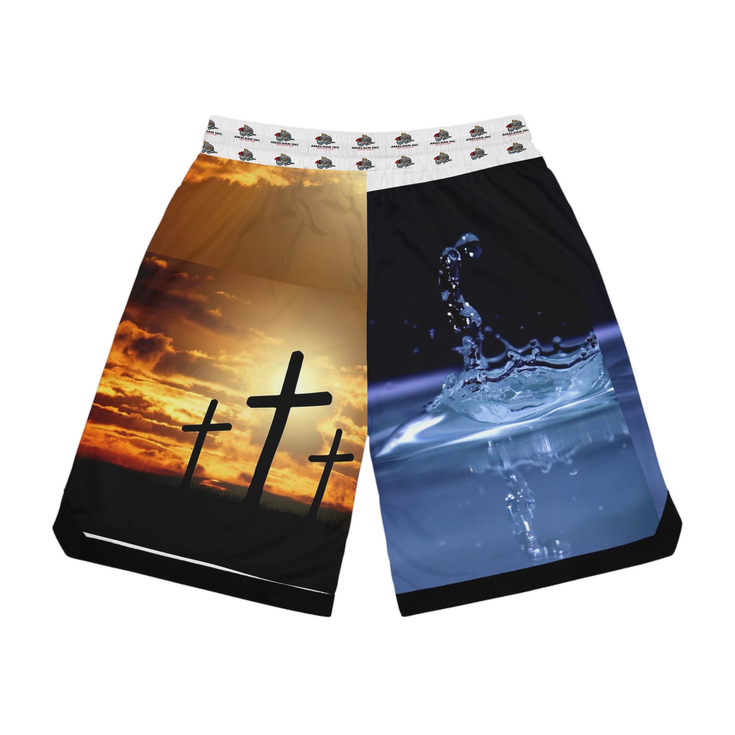 Basketball Shorts - Living Water and Three Crosses Design