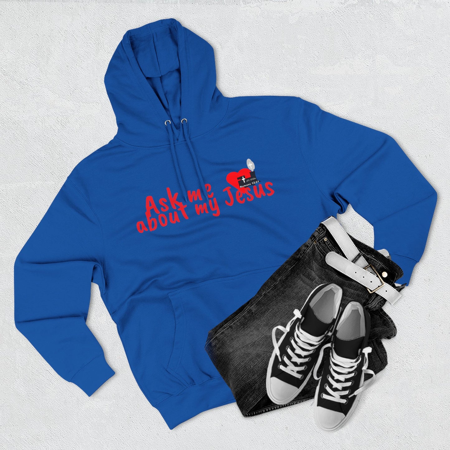 LifeStation Ask me about my Jesus Unisex Premium Pullover Hoodie