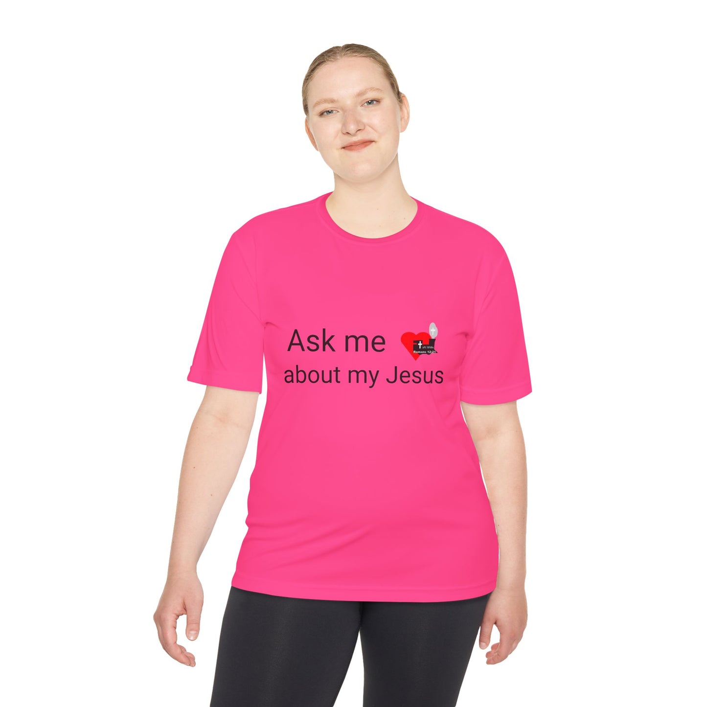 LifeStation Ask me about my Jesus Unisex Moisture Wicking Tee