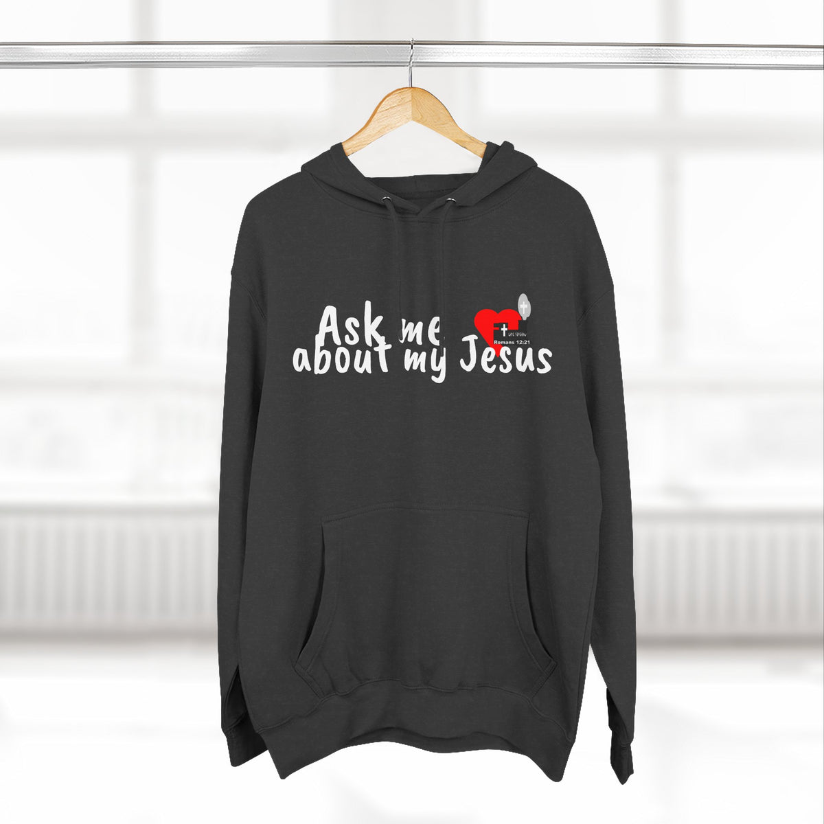 LifeStation Ask me about my Jesus Unisex Premium Pullover Hoodie