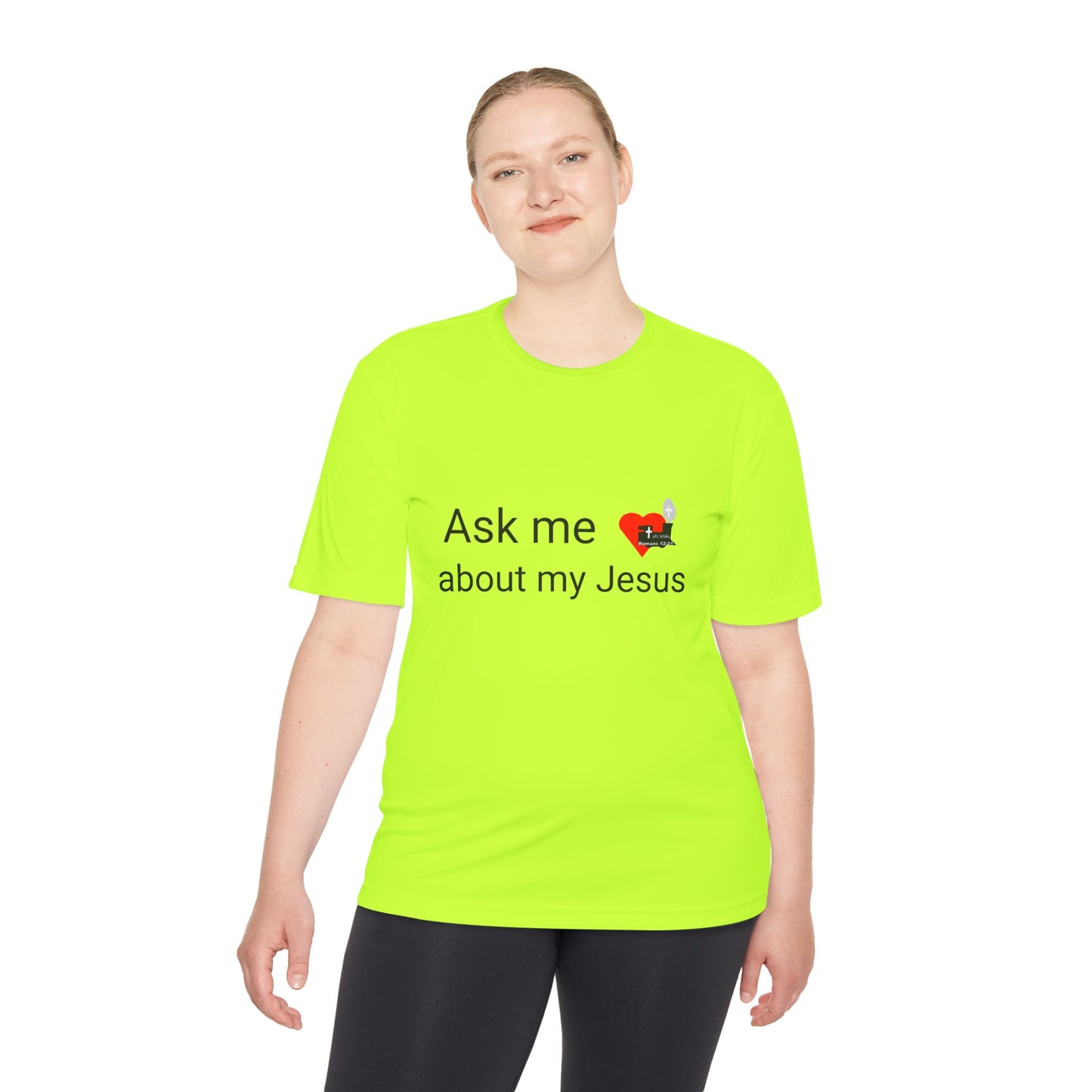 LifeStation Ask me about my Jesus Unisex Moisture Wicking Tee