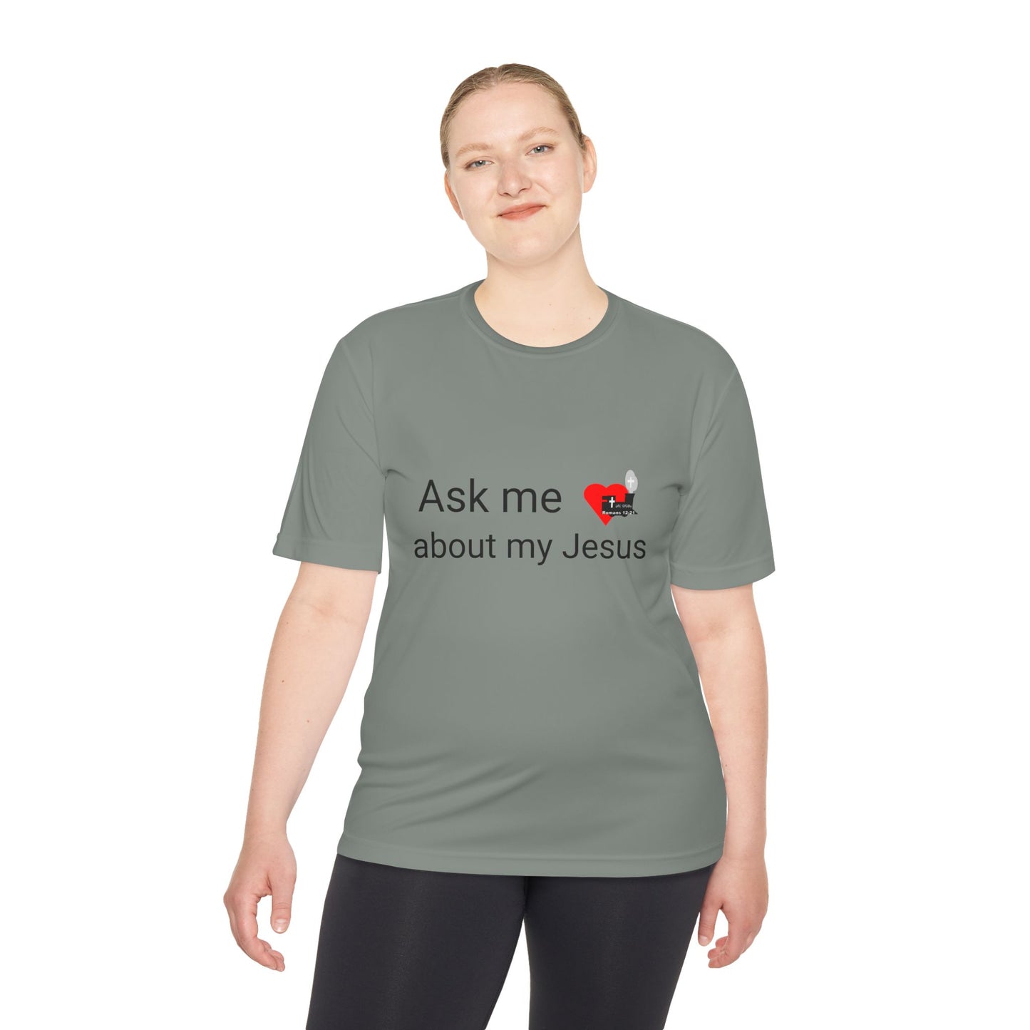 LifeStation Ask me about my Jesus Unisex Moisture Wicking Tee