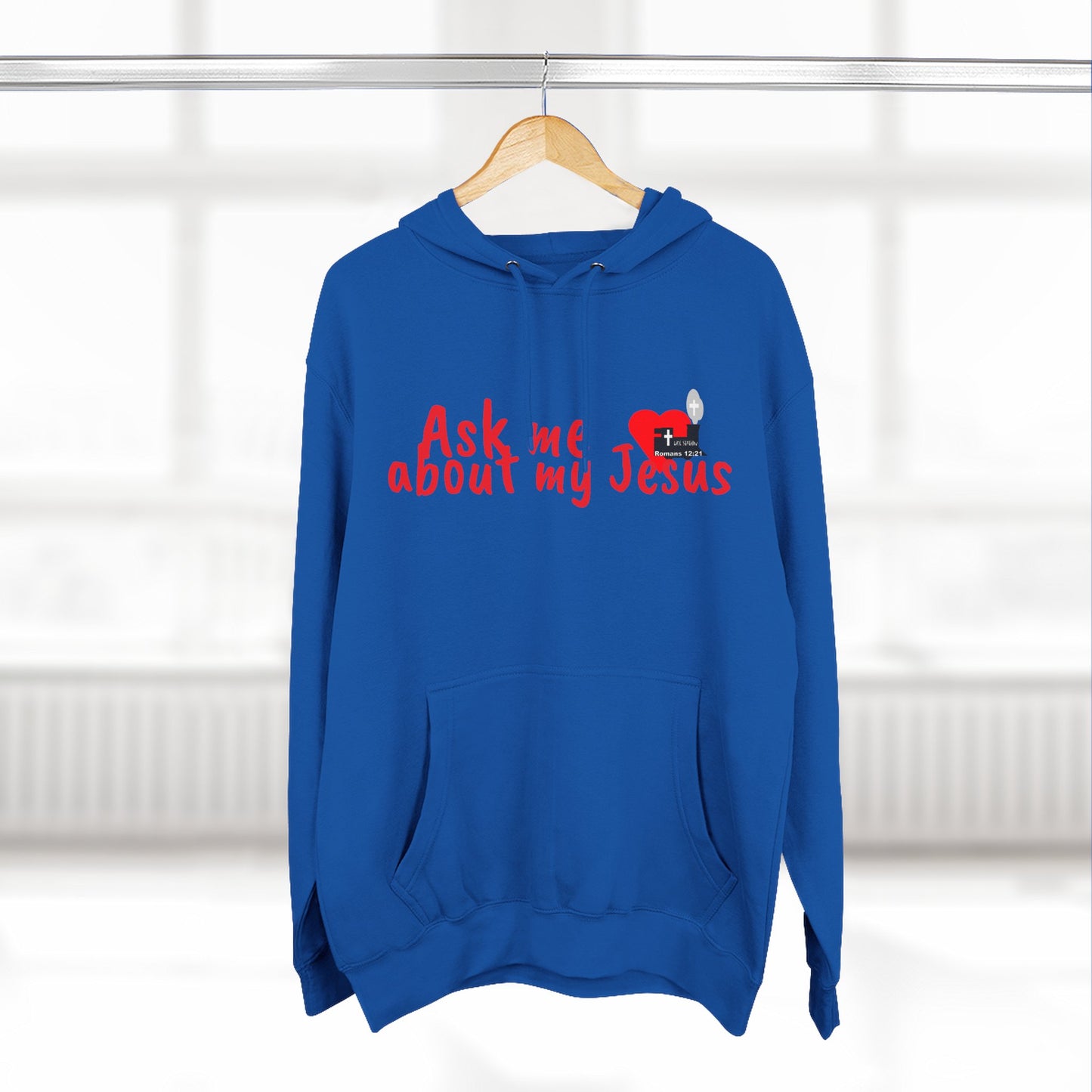LifeStation Ask me about my Jesus Unisex Premium Pullover Hoodie