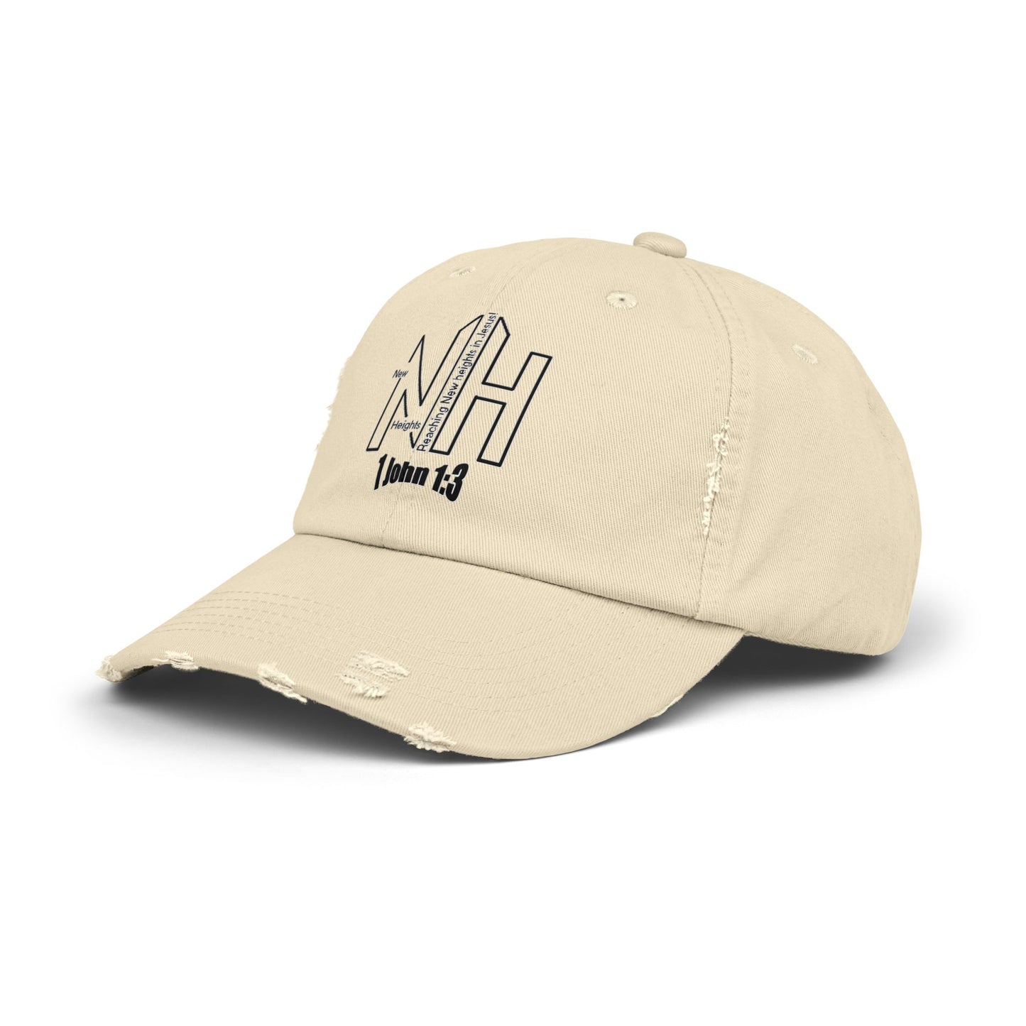 Unisex Distressed Cap-New Heights Logo