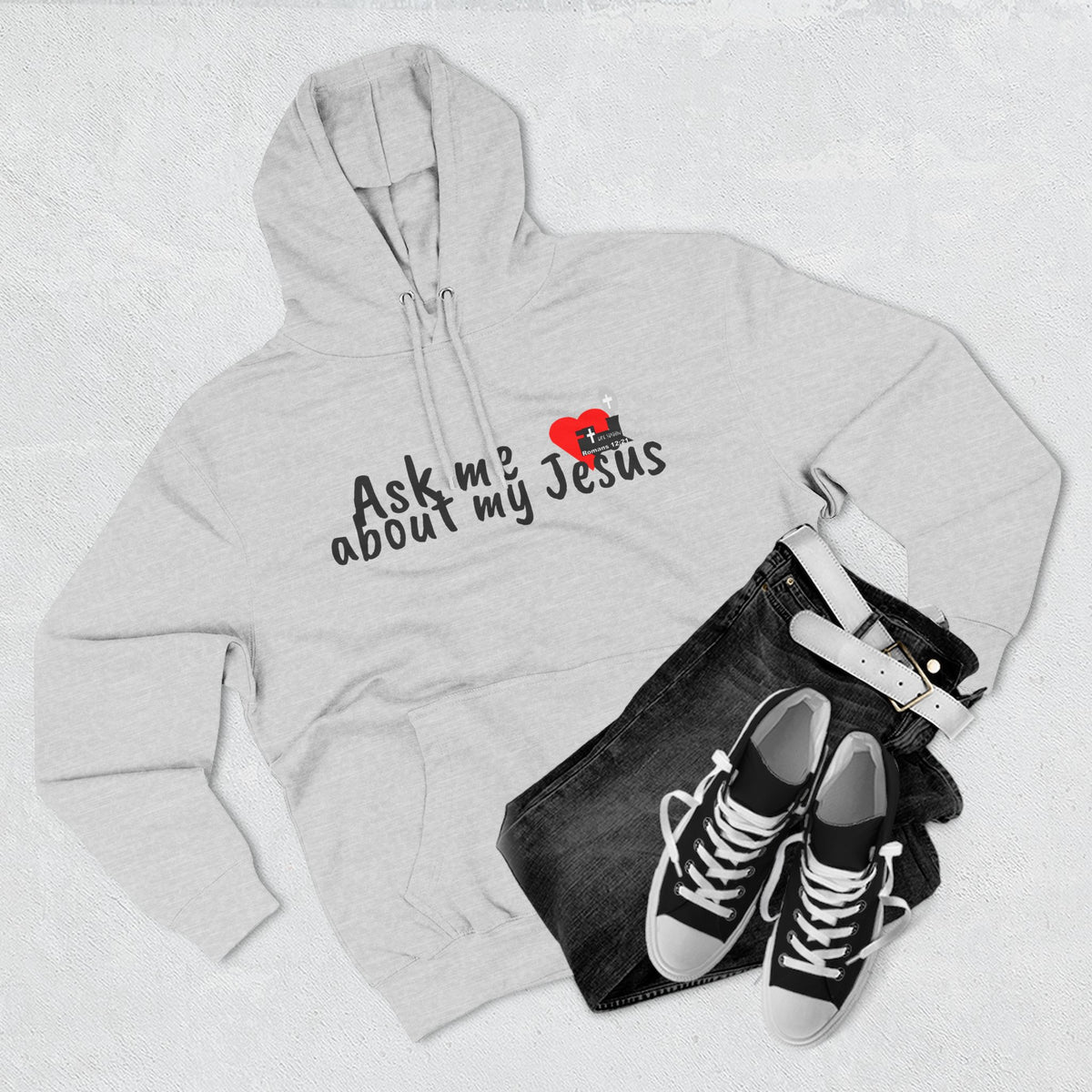 LifeStation Ask me about my Jesus Unisex Premium Pullover Hoodie