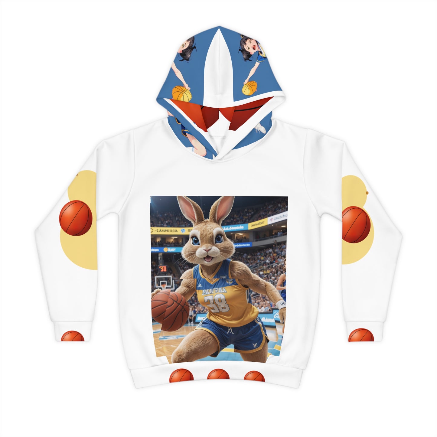 Children's Hoodie - Bunny Basketball Hoodie