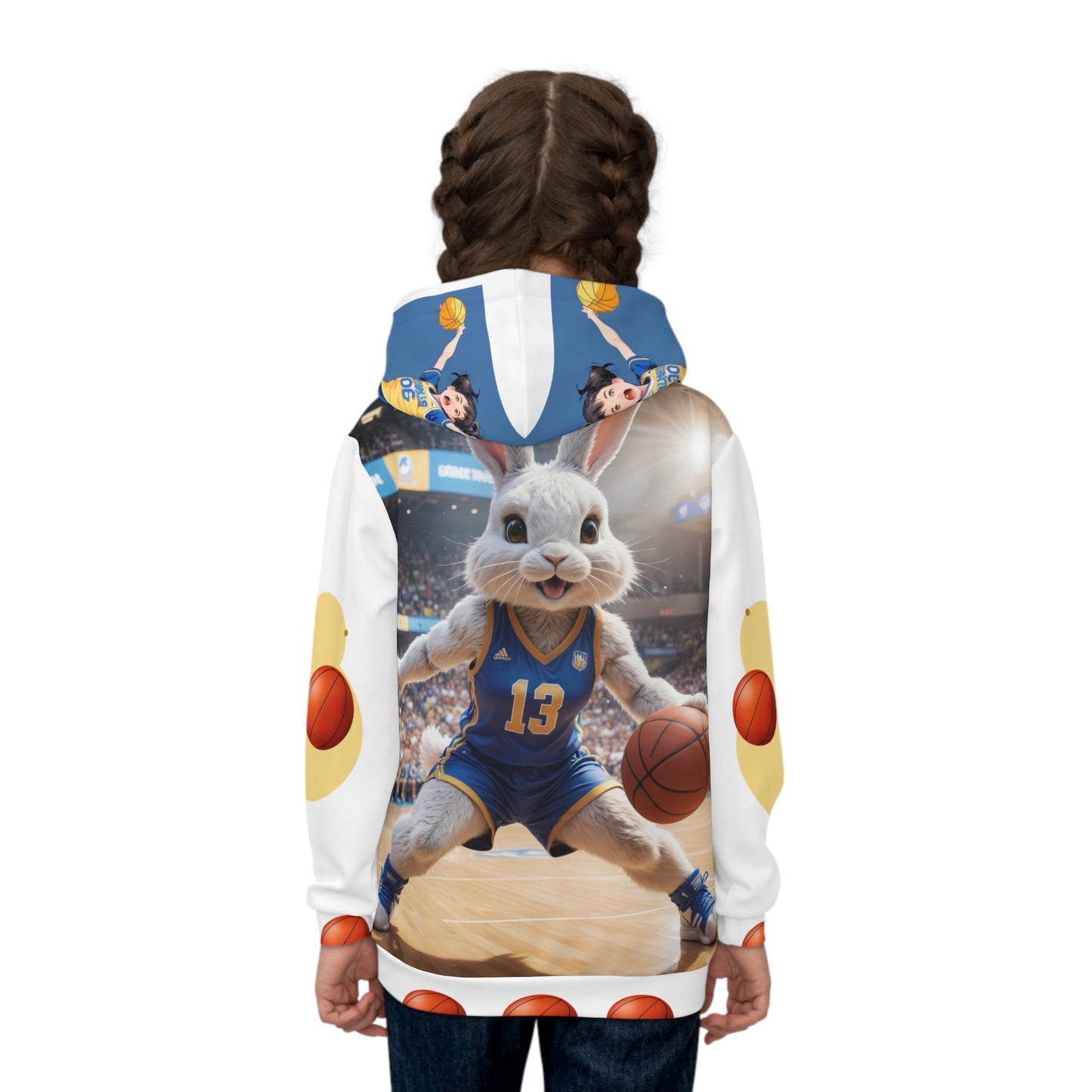 Children's Hoodie - Bunny Basketball Hoodie