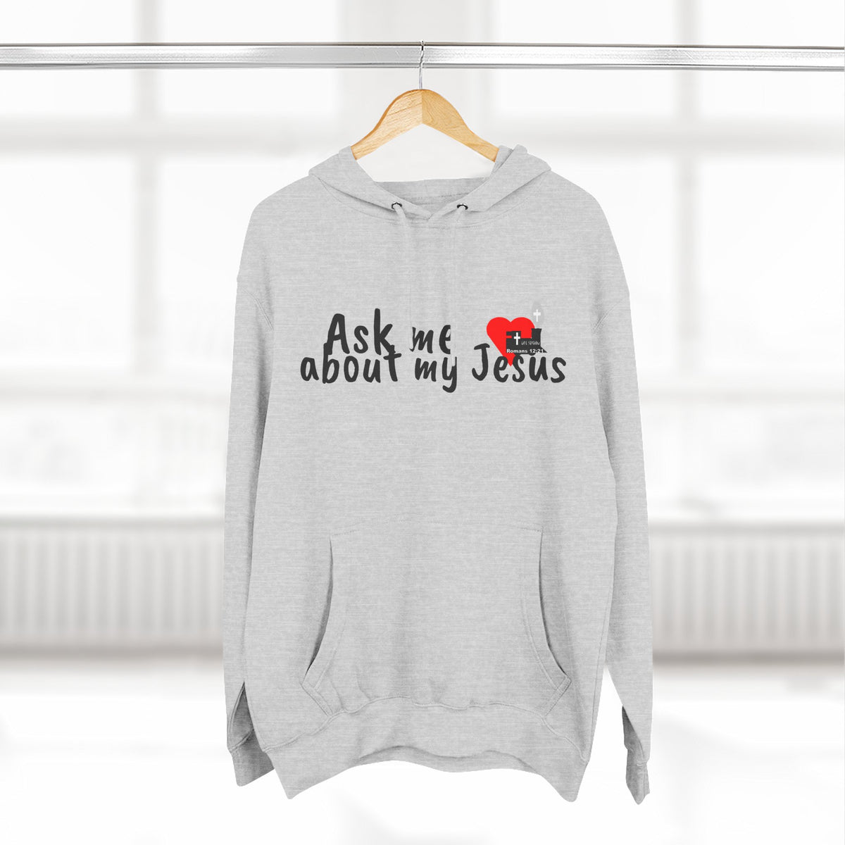 LifeStation Ask me about my Jesus Unisex Premium Pullover Hoodie