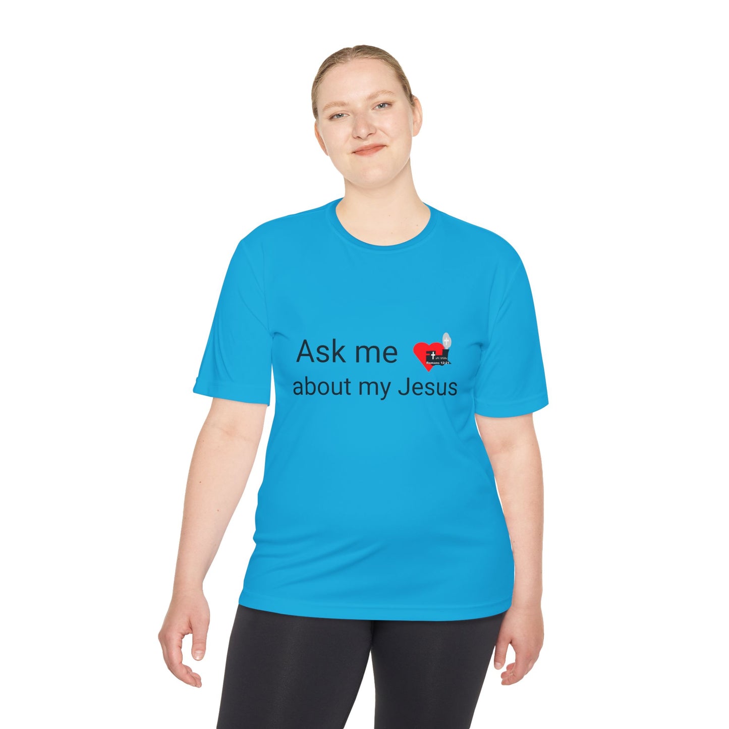 LifeStation Ask me about my Jesus Unisex Moisture Wicking Tee