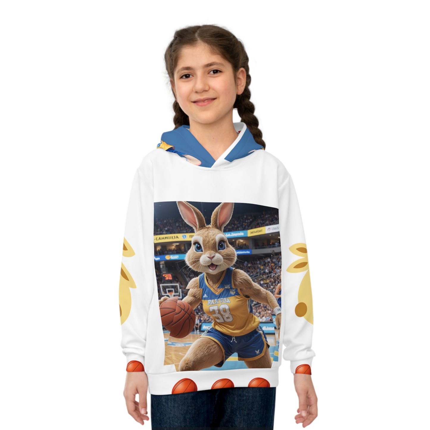 Children's Hoodie - Bunny Basketball Hoodie