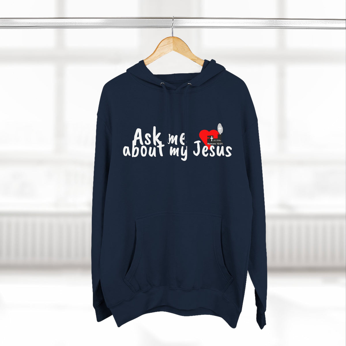 LifeStation Ask me about my Jesus Unisex Premium Pullover Hoodie