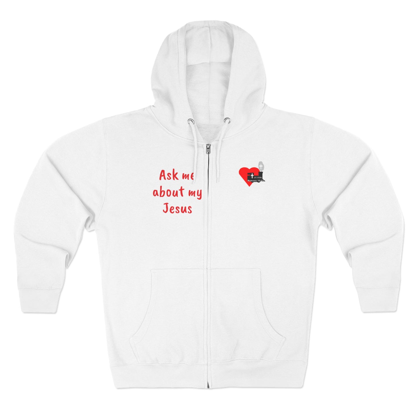 LifeStation Ask me about my Jesus Unisex Premium Full Zip Hoodie